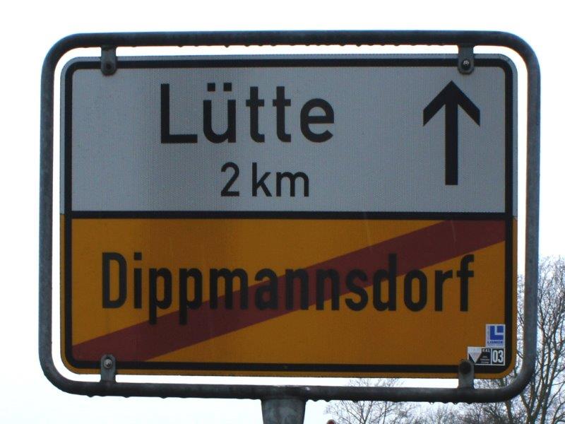 Ortsausganschild Dippmannsdorf